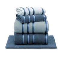 Jogo de Toalha Banho 5 Peças Classic 100% Algodão Premium Gramatura 390 Cor:Índigo/Azul Claro