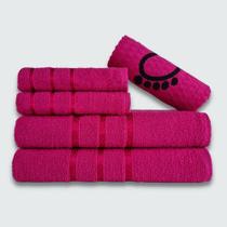 Jogo de Toalha Banho 5 peças Verona 100% Algodão Rosa Kit 2un Jogo de Toalha Banho 5 peças Verona 100% Algodão Rosa Kit 2un