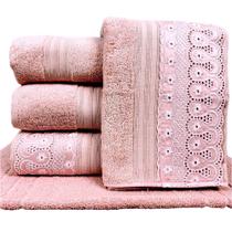 Jogo de Toalha Banho Gigante 5pcs Algodão Egípcio Buettner Bordado Renda Renascença Fio Penteado Jogo de Toalha Banho Gigante 5pcs Algodão Egípcio Buettner Bordado Renda Renascença Fio Penteado