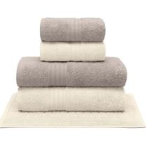 Jogo de Toalha Buettner 5 peças Platine Bege e Marfim