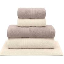 Jogo De Toalha Buettner 5 Peças Platine Bege E Marfim