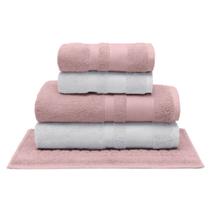 Jogo de Toalha Buettner Algodão Egípcio Nobre 5 peças Aliance Dusty Rose e Branco