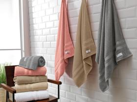 Jogo de Toalha Completo 5 Pçs de Banho, Rosto e Piso Paris Branco