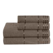 Jogo De Toalha De Banho 04 Peças Premium Chocolate