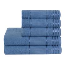 Jogo De Toalha De Banho 05 Peças Premium Azul Jeans Jogo De Toalha De Banho 05 Peças Premium Azul Jeans