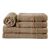 Jogo de toalha de banho 05 peças slim plus 100%algodão avelã