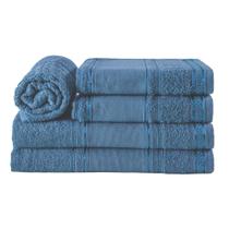 Jogo de toalha de banho 05 peças slim plus 100%algodão azul - AMORA ENXOVAIS