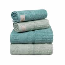 Jogo de Toalha de Banho 100% Algodão Sonata 4 Peças Penteado