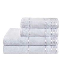 Jogo de toalha de banho 4 peças premium branco - Effronte - Casa Com Amor