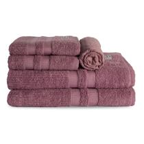 Jogo de toalha de banho 5 peças gigante paris roxo fabula