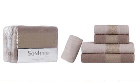 Jogo de Toalha de banho 5 peças Sonhare Caqui e Fendi Jogo de Toalha de banho 5 peças Sonhare Caqui e Fendi