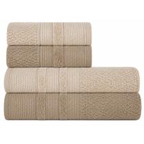 Jogo de Toalha de Banho e Rosto 100 Algodão Bf Casa By Buddemeyer Luar Kit com 4