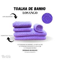 Jogo De Toalha De Banho E Rosto 5 Pçs Briza - Losango Lilás