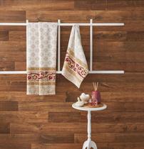 Jogo de Toalha de Banho e Rosto Estampa Joia 4 peças