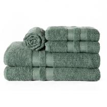Jogo de toalha de banho paris 05 peças algodão verde