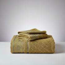 Jogo de Toalha de Banho Rosto Macia Mostarda Eudora Dianneli 100% Algodão