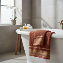 Jogo de Toalha de Banho Rosto Macia Vermelha Eudora Dianneli 100% Algodão