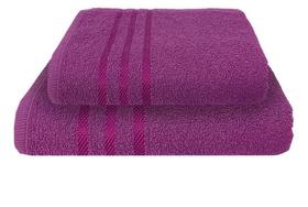 Jogo De Toalha Felpuda Macia Algodão(1 Banho E 1 Rosto) Roxo