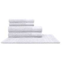 Jogo de Toalha KazzaVip 100% Algodão Nobre Jacquard Limoges 5 peças Branco Jogo de Toalha KazzaVip 100% Algodão Nobre Jacquard Limoges 5 peças Branco