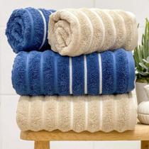 Jogo de Toalha Ondas 100% Algodão 450g/m² 4 peças banho e rosto Jogo de Toalha Ondas 100% Algodão 450g/m² 4 peças banho e rosto