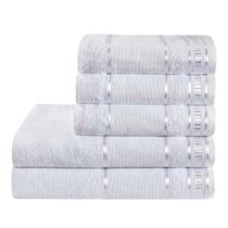 Jogo de Toalha Simples 5 Pçs Banho e Rosto Premium 290g Jogo de Toalha Simples 5 Pçs Banho e Rosto Premium 290g