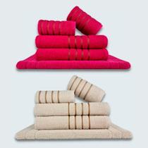 Jogo De Toalhas 10 Ps Coleo Montreal 100% Algodo Rosa+bege Jogo De Toalhas 10 Ps Coleo Montreal 100% Algodo Rosa+bege