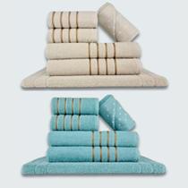 Jogo de Toalhas 12 pçs Coleção Montreal 100% Algodão BG+VD