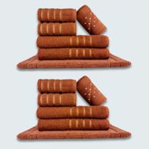 Jogo De Toalhas 12 Pçs Coleção Montreal 100% Algodão com estilo na cor Marrom.