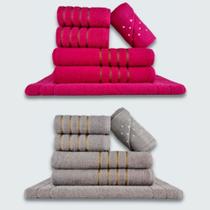 Jogo de Toalhas 12 pçs Coleção Montreal 100% Algodão RS+CZ