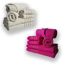 Jogo de Toalhas 12pcs - 4 Banhos 4 Rosto 4 Tapetes Bg+Rs