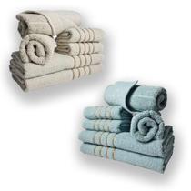 Jogo De Toalhas 12pcs - 4 Banhos 4 Rosto 4 Tapetes Bg+vd