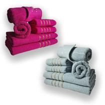 Jogo de Toalhas 12pcs - 4 Banhos 4 Rosto 4 Tapetes Rs+Vd
