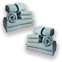 Jogo De Toalhas 12pcs - 4 Banhos 4 Rosto 4 Tapetes Verde