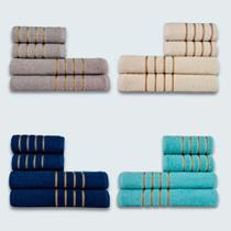 Jogo De Toalhas 16 P Coleo Montreal 100% Algodo Cz+bg+az+vd