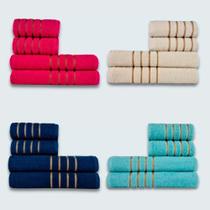 Jogo De Toalhas 16 P Coleo Montreal 100% Algodo Rs+bg+az+vd.