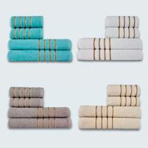 Jogo De Toalhas 16 P Coleo Montreal 100% Algodo Vd+br+cz+bg