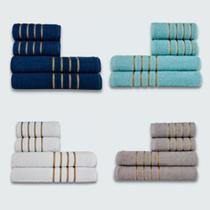 Jogo de Toalhas 16 pç Coleção Montreal 100% Algodão AZ+VD+BR+CZ Jogo de Toalhas 16 pç Coleção Montreal 100% Algodão AZ+VD+BR+CZ