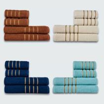 Jogo de Toalhas 16 pç Coleção Montreal 100% Algodão MR+BG+AZ+VD