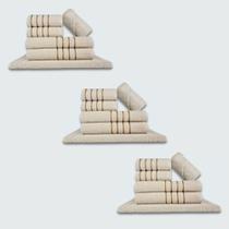 Jogo de Toalhas 18 pçs Coleção Montreal 100% Algodão Bege Jogo de Toalhas 18 pçs Coleção Montreal 100% Algodão Bege