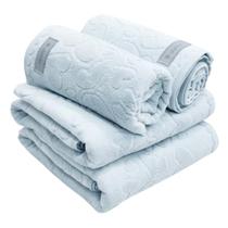 Jogo de Toalhas 2 Banho e 2 Rosto 100% Algodão Döhler Romance Azul Bem Claro
