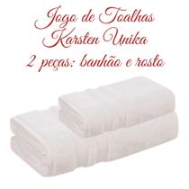 Jogo de Toalhas 2 Peças Banhão e Rosto Brancas Karsten Unika Jogo de Toalhas 2 Peças Banhão e Rosto Brancas Karsten Unika