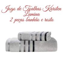 Jogo de Toalhas 2 peças Banhão e Rosto Karsten Lumina Cinza Jogo de Toalhas 2 peças Banhão e Rosto Karsten Lumina Cinza