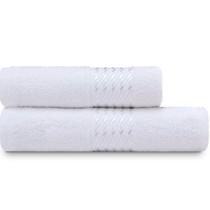 Jogo de Toalhas 2 peças Banho e Rosto 100% Algodão Felpuda Dohler Prisma Lisa