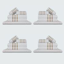 Jogo de Toalhas 20 pçs Coleção Montreal 100% Algodão Branco Jogo de Toalhas 20 pçs Coleção Montreal 100% Algodão Branco