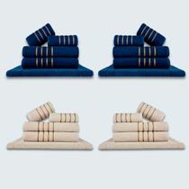 Jogo De Toalhas 20 Ps Coleo Montreal 100% Algodo Az+bg