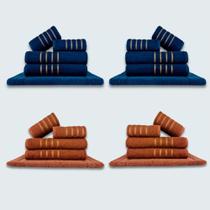 Jogo De Toalhas 20 Ps Coleo Montreal 100% Algodo Az+mr