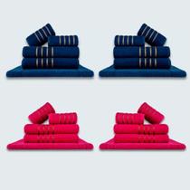 Jogo De Toalhas 20 Ps Coleo Montreal 100% Algodo Az+rs