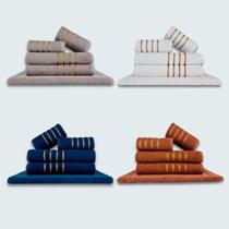 Jogo De Toalhas 20 Ps Coleo Montreal 100% Algodo Cz+br+az+mr