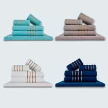 Jogo De Toalhas 20 Ps Coleo Montreal 100% Algodo Vd+cz+br+az