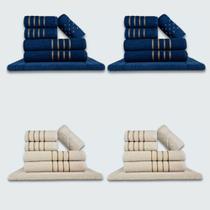 Jogo de Toalhas 24 pçs Coleção Montreal 100% Algodão AZ+BG